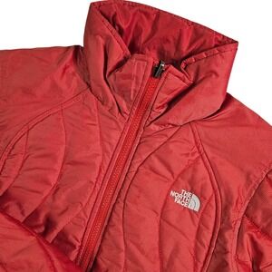 Y2K The North Face  Wavy Quilted Puffer Jacket T477 T877 Womens Red Medium